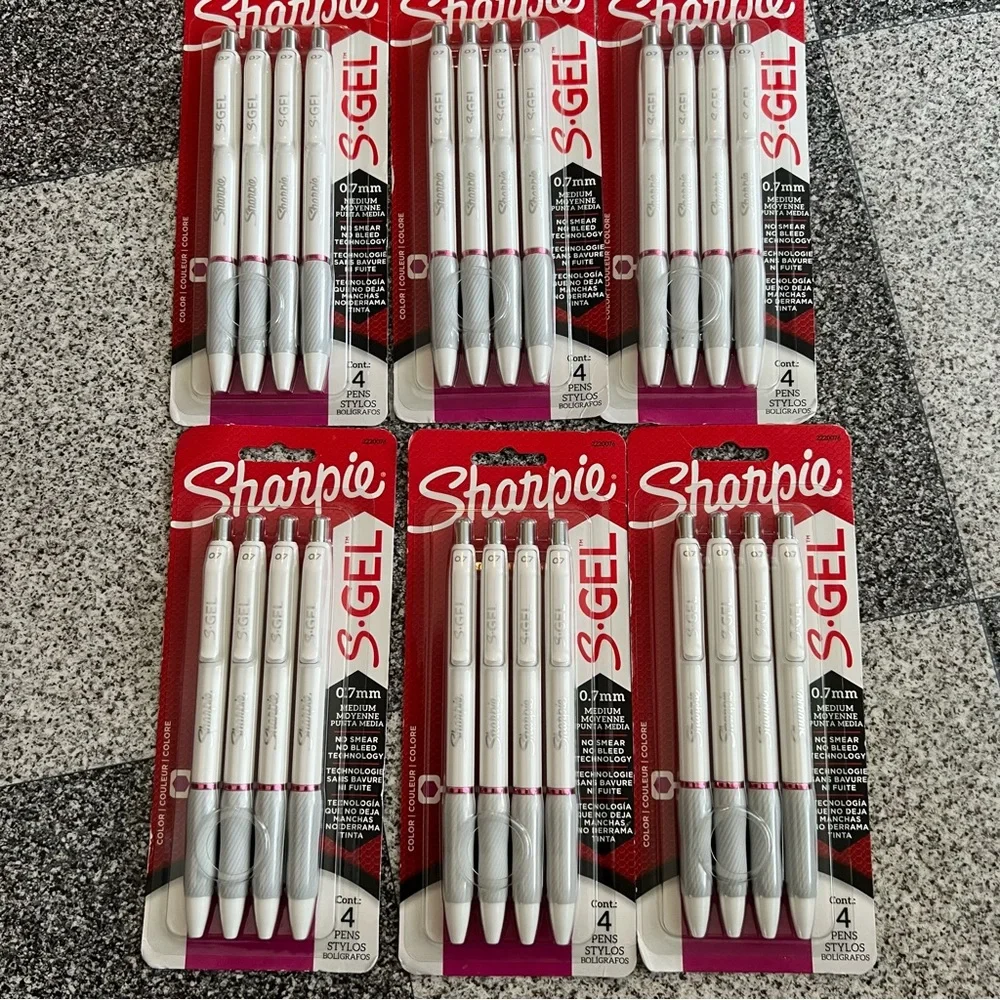 (Pack of 6) Sharpie S-Gel Pens 0.7 mm Medium Point 24 counts, Berry Pink